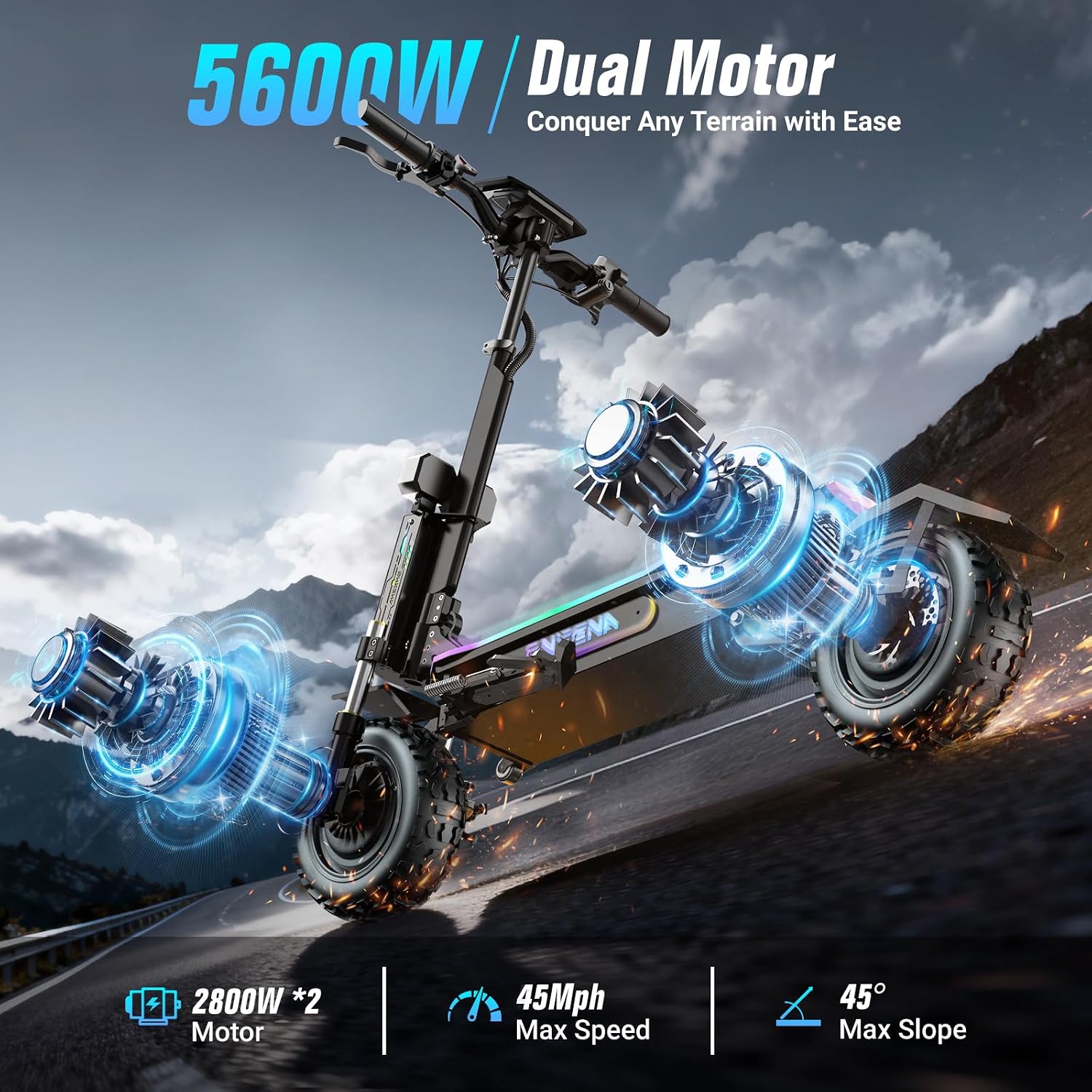 60V 5600W Dual Motor Electric Scooter - 전동 스쿠터 성인용 - 5600W 듀얼