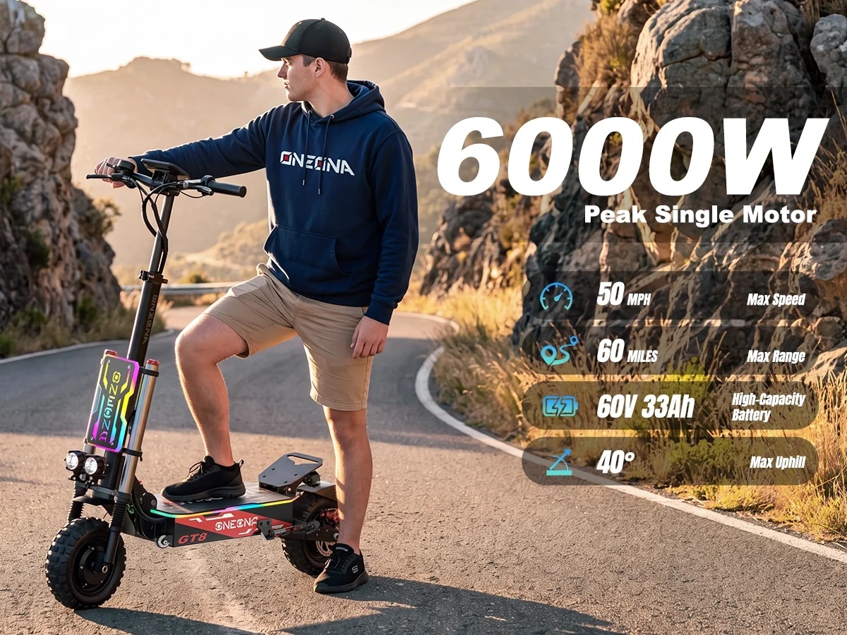 ONECNA NEW GT8PRO 성인용 전기 스쿠터,  - 60V 5600W Dual Motor Electric Scooter 리뷰 및 가격