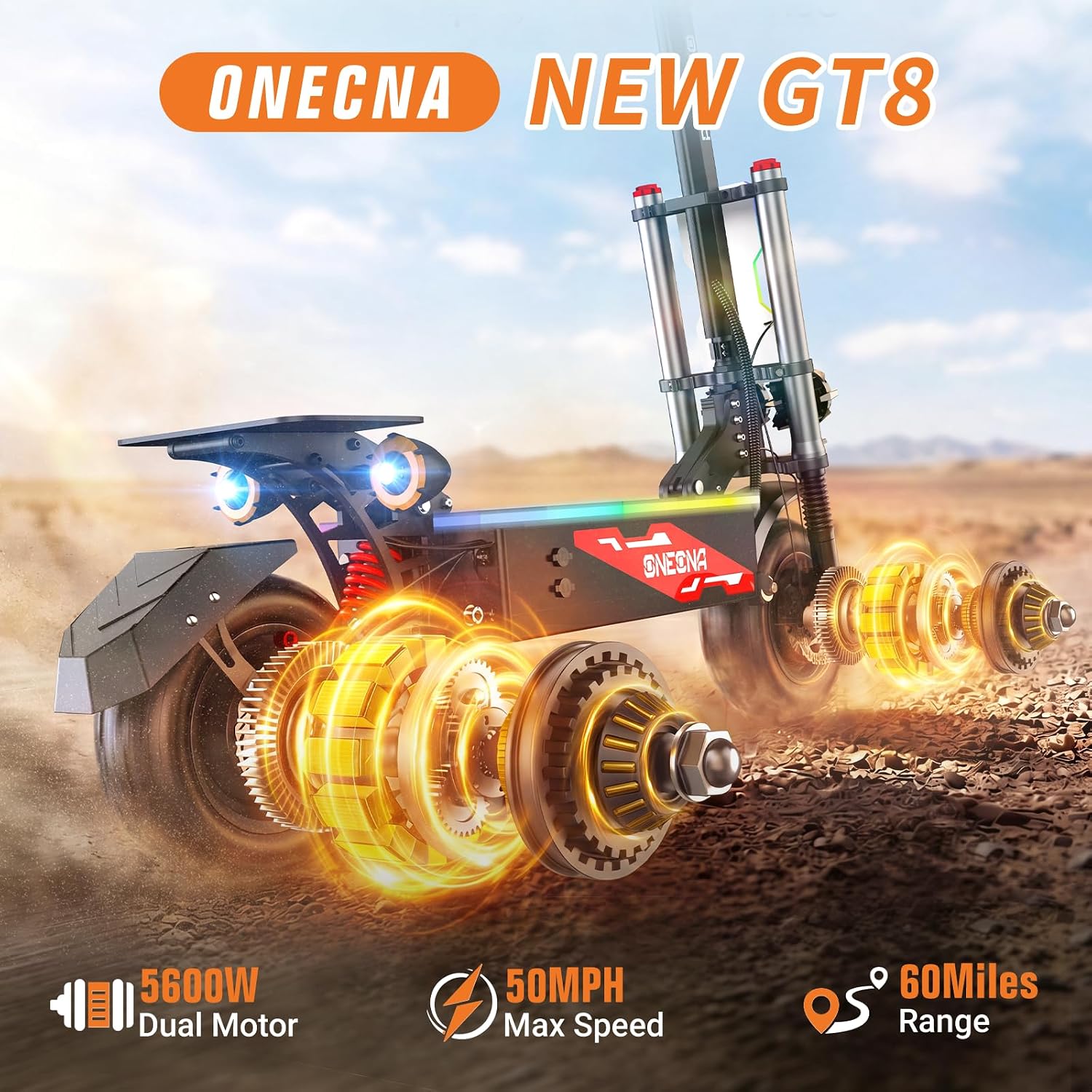 ONECNA NEW GT8PRO 성인용 전동 스쿠터,  - 60V 5600W Dual Motor Electric Scooter 리뷰 및 가격